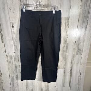 Eileen Fisher Black Organic Cotton Capri Pants – Size XS • MSRP $178 • Stretch